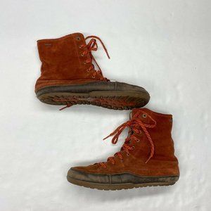 Patagonia Rusted Iron Orange Suede Lace Up Boots